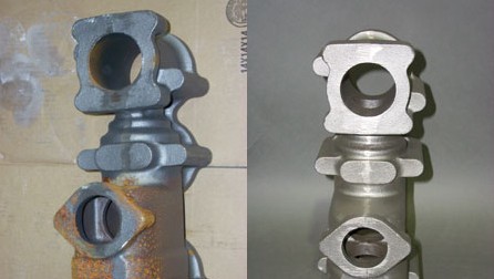 華盛泰拋丸機清理效果圖對比。 華盛泰拋丸機清理效果圖對比。